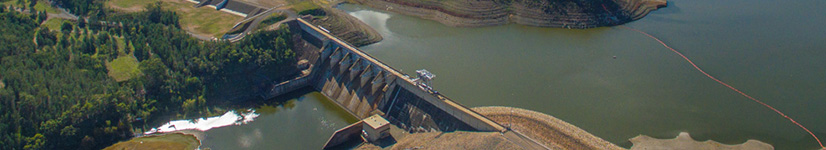 Birds eye view of a bridge