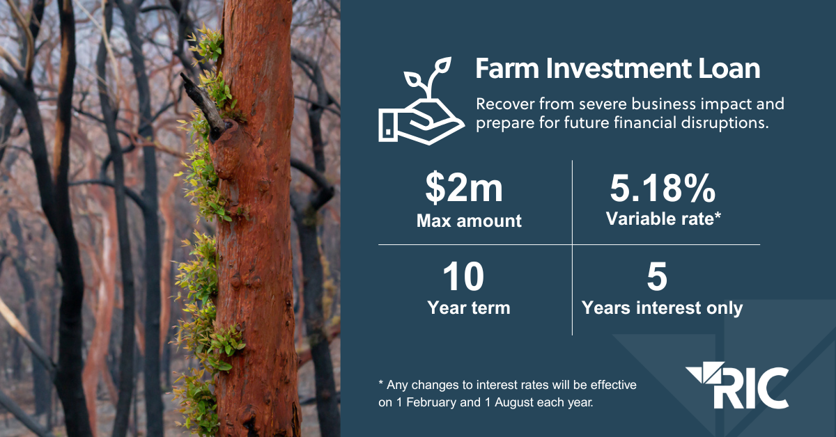 Farm Investment Loan Bushfire recovery