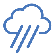 cloud rain blue icon