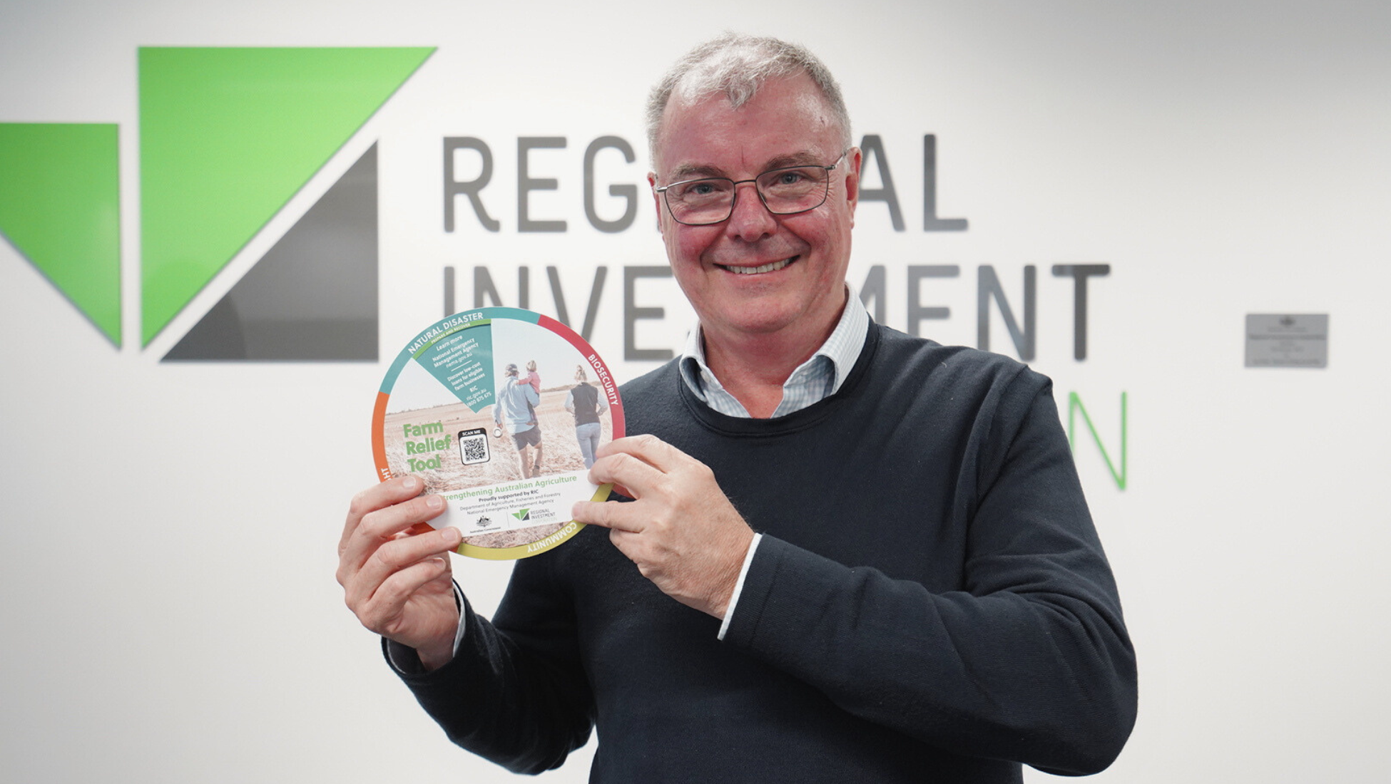 CEO John Howard with Farm Relief Tool