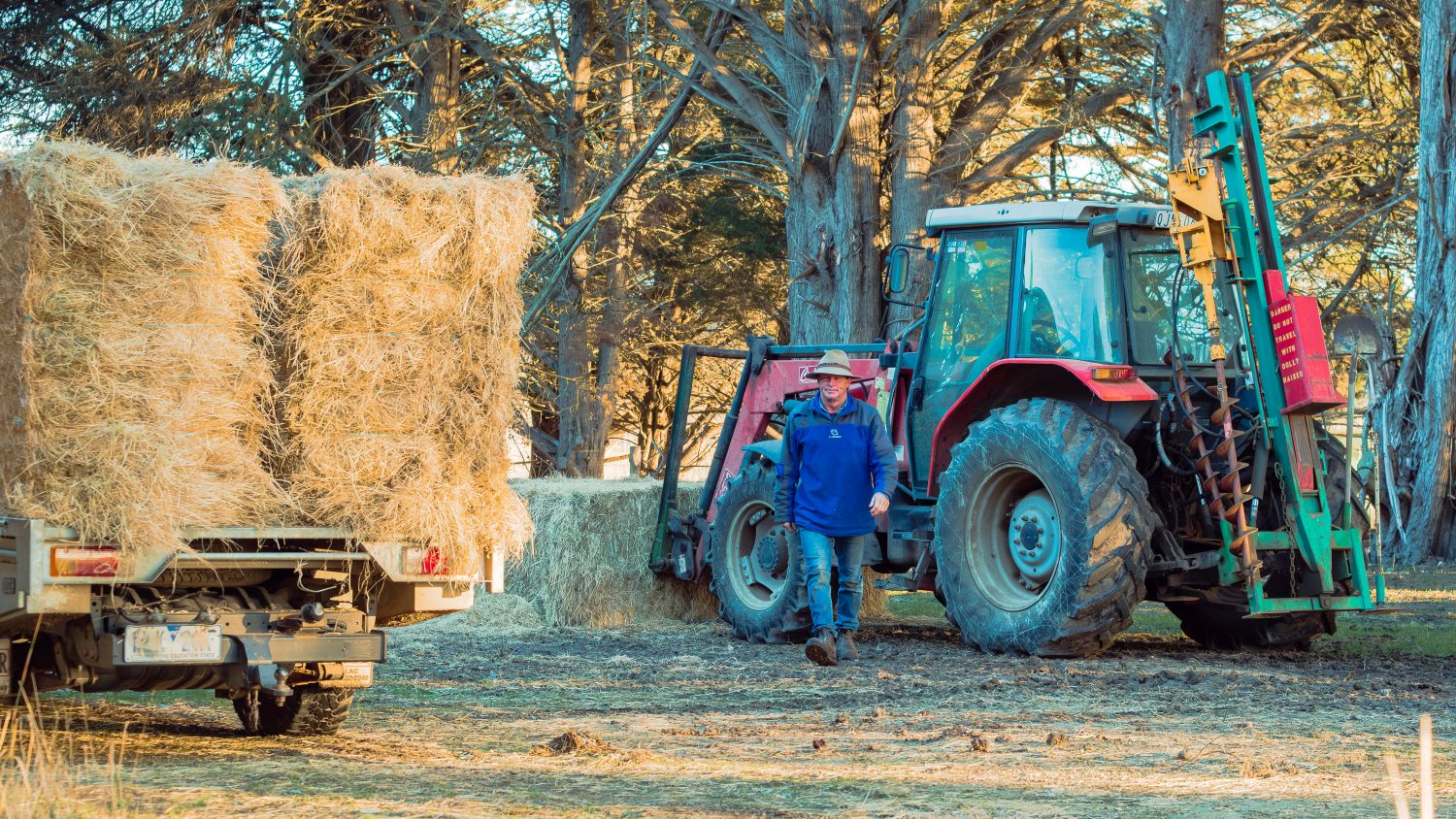 Wheeler Farm Tractor and Hay