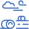 Blue clouds hay bale icon