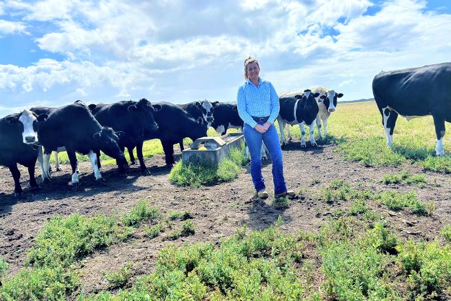 Danna Boulton on farm