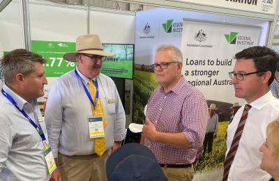 Bruce King, Craig Turner, Prime Minister Scott Morrison and Minister David Littleproud